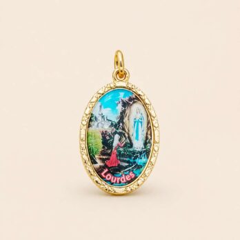 MEDALLA METAL DORADA 22MM VIRGEN DE LOURDES